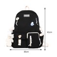 thumbnail image 3 of Mochila informal para mujer, mochilas escolares de moda con colgante de medalla para deporte (negro), 3 of 7