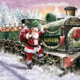 thumbnail image 1 of Kits de tren de alce de Papá Noel de taladro de pintura de diamante decoración de pared de hogar redonda completa arte artesanal Hugtrwg Para estrenar, 1 of 9