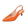 thumbnail image 2 of Viluyesy Pumps for Women Pointed Toe Slingback Kitten Heel Comfortable Dress Work Shoes Casual Walking Orange Size 7.5, 2 of 9