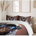 thumbnail image 6 of Ambesonne Space Cat Duvet Cover Sets, Kitten in Milkyway, 2-King, White and Pale Caramel, 6 of 7