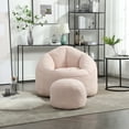 thumbnail image 2 of PORKISS Oversized Bean Bag Chair with Ottoman, Memory Foam Super Soft Lazy Couch for Adults Teens Kids, Microfiber Pink, 2 of 12