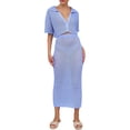 thumbnail image 2 of Yunliwuli Women’s Two Piece Summer Outfits, Short Sleeve Knit Button Crop Tops and Long Skirt Set, 2 of 10