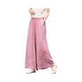 thumbnail image 5 of Lumtrix Wide Leg Linen Pants for Woman High Waisted Flowy Comfy Palazzo Pants Embroidery Graphic Work Trousers Pink L, 5 of 6