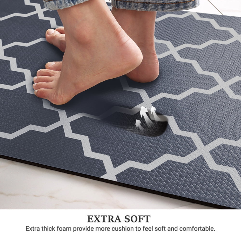 Kitchen Rugs Mats Non Slip Waterproof Padded PU Leather Floor Mats Are  Wear-Resistant Anti-Greasy Black Foot Pad PVC Air Cushion - AliExpress