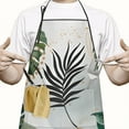 thumbnail image 2 of Green Boho Plant Pattern Apron-Garden Aprons for Women with Pockets-Cotton Linen Waterproof Kitchen Cooking Gardening Aprons Adjustable for Kitchen,Cooking,BBQ and Salon 33x27 Inch, 2 of 7