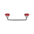 thumbnail image 1 of LionGothic 316L Surgical Steel 14G Internally Threaded Staple Surface Barbell with Prong Setting CZ, 1 of 12