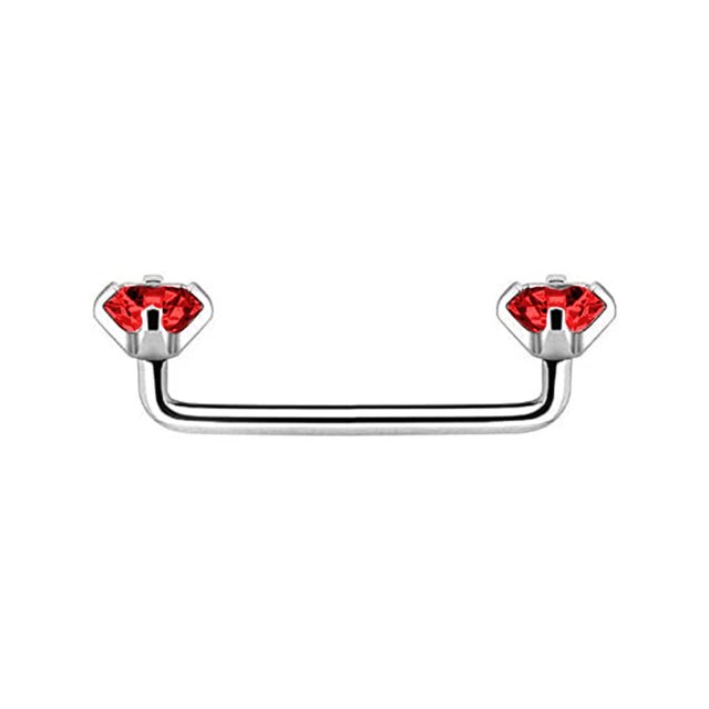 LionGothic Barre de Surface en Acier Chirurgical 316L 14G Filetée Interne avec Réglage des Griffes CZ