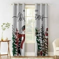 thumbnail image 2 of Hokiten Gray Christmas Blackout Curtains | Light Blocking Print Window Curtains, Snowman Snowflake Xmas Tree Thermal Insulated Window Drapes for Living Room Kitchen Cafe (2 Panels, 104"W x 90"L), 2 of 7