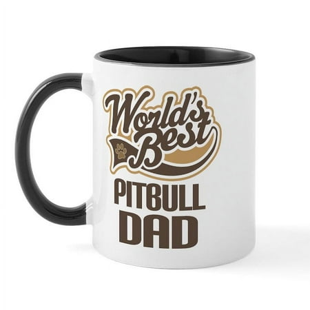 

CafePress - Pitbull Dad Mug - 11 oz Ceramic Mug - Novelty Coffee Tea Cup