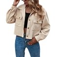 thumbnail image 1 of Chaqueta corta de pana Gihuo Fashion para mujer, 1 of 6
