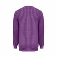 thumbnail image 5 of ManxiVoo Women's Lightweight Sweater Long Sleeve Crewneck Pullover with Pocket in Ribbed Knit Design L Size Purple, 5 of 5
