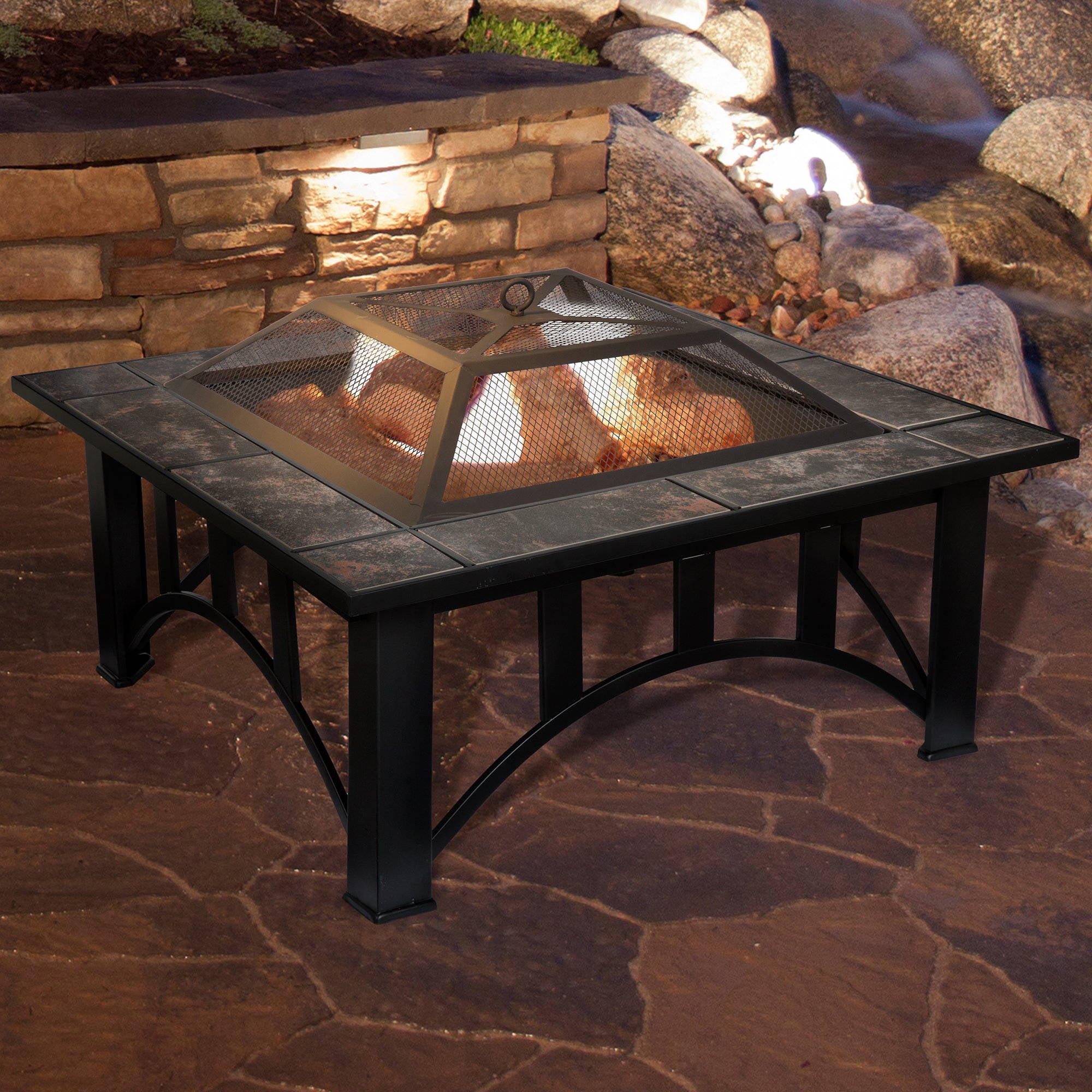 Firepit Set, Wood Burning Pit Includes Screen, Cover and Log Poker Great for Outdoor and... by Trademark Global LLC