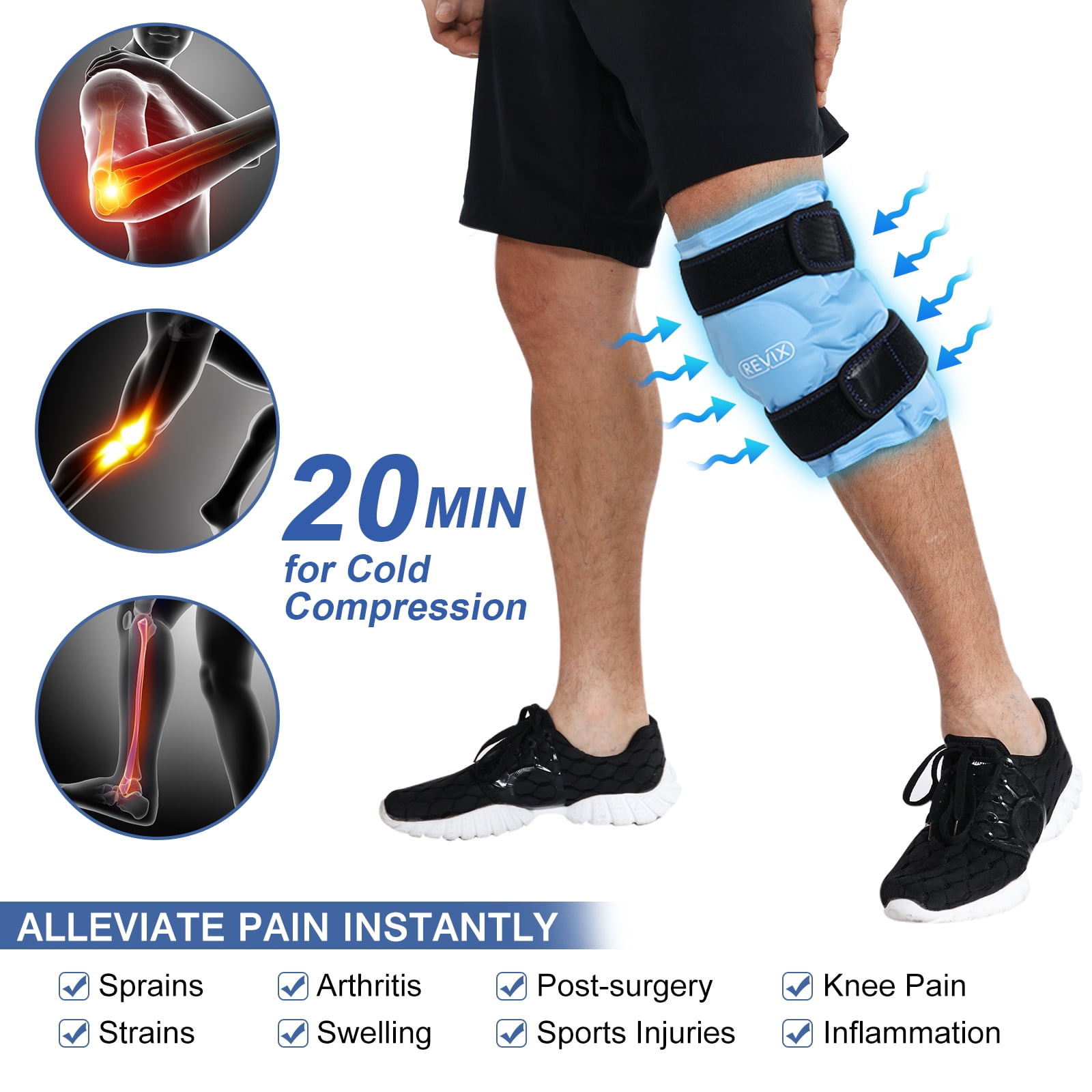 REVIX Knee Ice Pack for Knee Replacement Surgery Arthritis, Meniscus Tear