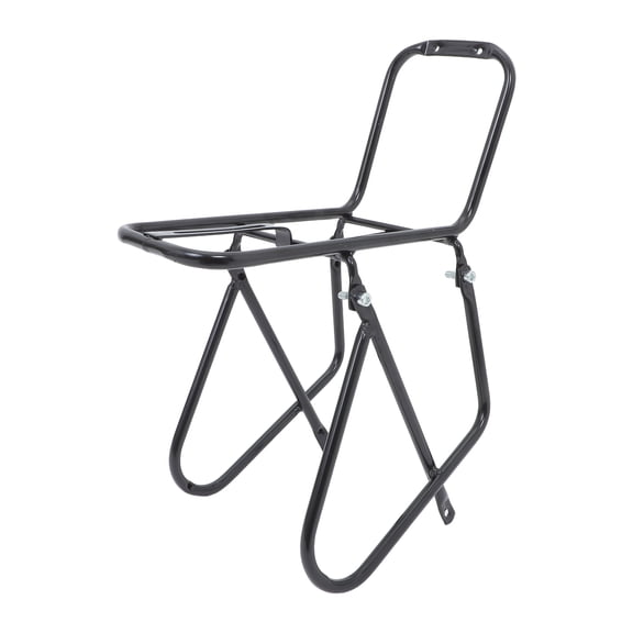 PAMINGONO Black Aluminum Front Bike Rack with Mounting Bracket, Metal Frame for Mountain, Road, and Bikes