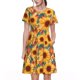 thumbnail image 1 of Disketp Diamond Bohemian Sunflower para Vestido de Manga Corta para Mujeres, Vestidos de Verano para Mujeres, Casual y Holgado para la Playa, 1 of 6