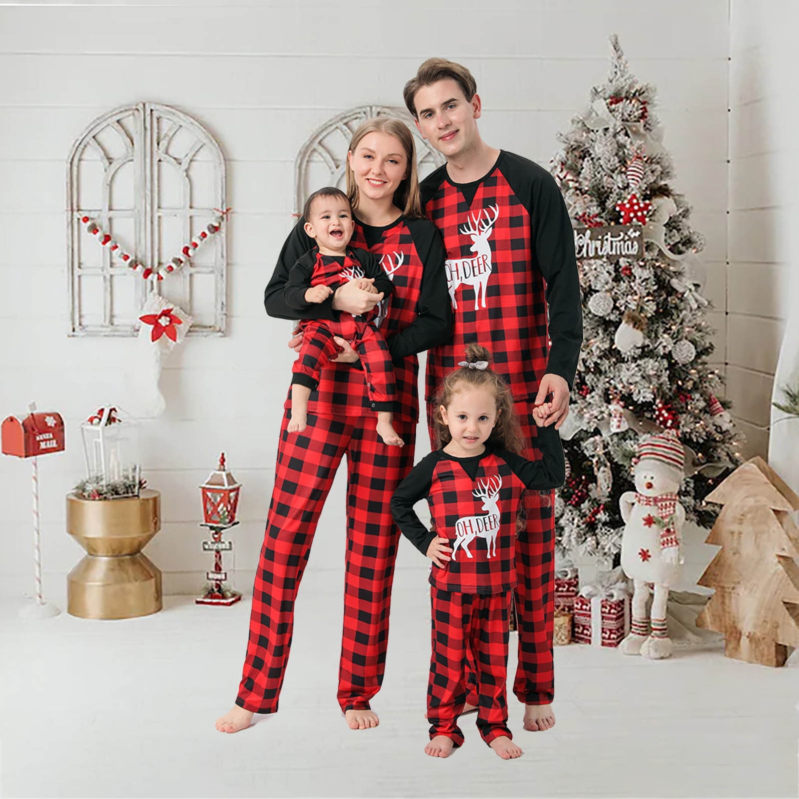 Christmas Family Pjs Infant 18 Months Matching Baby Ornament-Print One Piece 148 