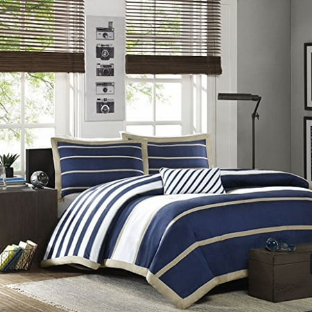 Mi Zone Ashton Duvet Cover Set Navy Kingcal King Walmart