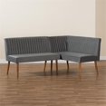 thumbnail image 3 of Bowery Hill Velvet Gray Dining Nook Set Rectangular Channel Tufted Unassembled, 3 of 9