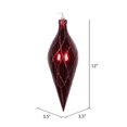 thumbnail image 2 of Vickerman MT198565D 12 in. Burgundy Glitter Net Finial Ornament, 2 of 2