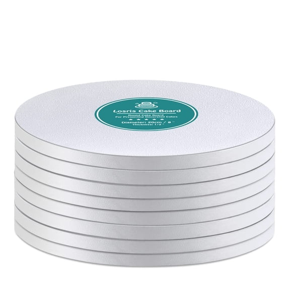 Tambores para tartas Losris, redondos, blancos, 30 cm con bordes de 1,27 cm de grosor