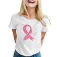 thumbnail image 2 of SBCKJ Breast Cancer Awareness Women Elegant Casual Printed Short Sleeve V Neck T Shirt Tops Women's Short sleeve T-shirt Clearance Sale, 2 of 5