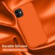 thumbnail image 4 of Funda de silicona ultrafina para iPhone 11, resistente a golpes y con forro de microfibra suave antiarañazos, 6,1 pulgadas, color naranja neón., 4 of 8