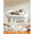 thumbnail image 4 of Cat Tree 33.1-Inch Cat Tower for Large Cats up to 16 lb, Large Perch, 2 Cat Caves, Scratching Post, Cream White, 4 of 8