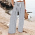 thumbnail image 2 of Bovemsi Wide Leg Pants Woman Women's And Fashionable Geometric Texture Beach Casual Travel Pants, 2 of 9