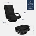thumbnail image 3 of Songqin Swivel Gaming Chair 360 Degree Multipurpose Floor Chair Rocker for TV, Reading, Playing Video Games w/Lumbar Support, Armrest Handles, Adjustable Foldable Backrest - Black/Black, 3 of 16