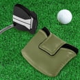 thumbnail image 5 of Haosy Olive Green Golf Mallet Putter Cover Strong Magnetic Leather Golf Club Headcover Closure, 5 of 7