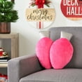 Holiday Time Christmas 15 inch Pink C9 Bulb Decorative Pillows Plush, 2