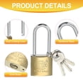 thumbnail image 3 of Uxcell Stainless Steel Padlocks Keyed Alike Long Shackle Lock Padlock with Keys for Gym Locker Gate Fence Outdoor 3", 3 of 7