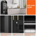 thumbnail image 2 of OCHAPA Modern Arch Display Cabinet with LED Lights, Glass Door Bookcase Pantry Storage for Kitchen, Living Room, Black, 2 of 7