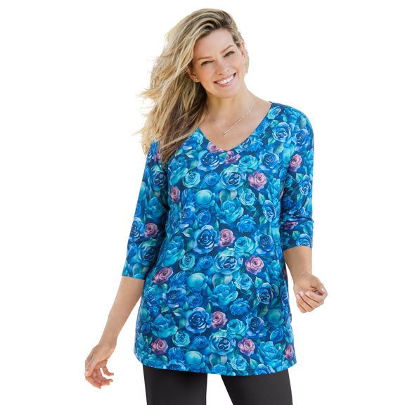 Woman Within Plus Size Watercolor Tunic