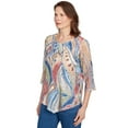 thumbnail image 3 of Alfred Dunner Womens Printed Leaf Textured Top With Necklace, 3 of 4