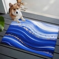 thumbnail image 3 of 2x3 Ft Entryway Area Rug, Blue Waves Abstract Kitchen Rug Runner Washable Floor Mat, Ocean Fluid Gradient Luxury Non Slip Indoor Door Mat Throw Carpet for Bathroom Living Room Bedroom, 3 of 8
