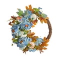 thumbnail image 4 of Puerta delantera Corona de otoño 35 cm Acción de gracias Hogar Guirnalda artificial Flor de otoño Corona para pared Inauguración de la azul Soledad Guirnalda de puerta, 4 of 10