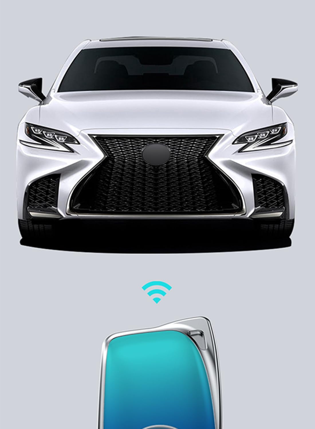 Zinc Alloy Gradient Glass Back Cover Key Fob Case Holder Shell Accessories Compatible for Lexus ES is GS NX LS RX RC 300h 350 200t 250 300 F 450h 460 600h Smart Key Case
