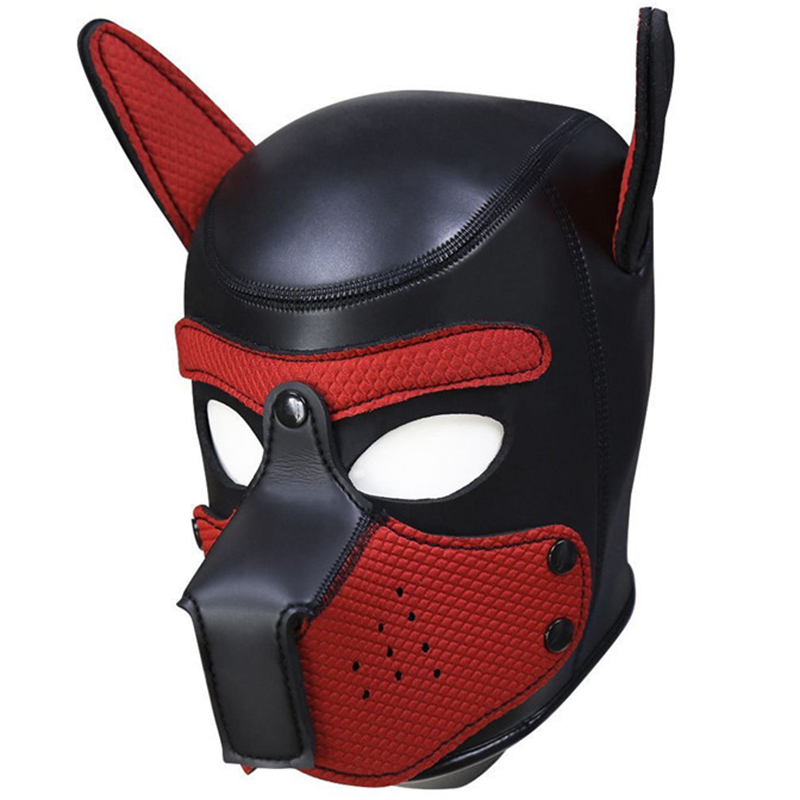 Dog Masque with Ears Soft Rubber Animal Dog Masks Full Head Puppy