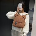 thumbnail image 3 of Cute Bear Shaped Shoulder Backpack Fleece Women Bagpack Handbag (Style 4), 3 of 9