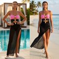 thumbnail image 4 of Women 2 Piece Swimsuit Cutout One Piece Bathing Suit with Sheer Mesh Wrap Cover Up Skirt Beach Vacation Swimwear, 4 of 7