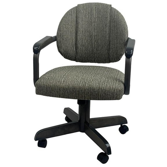 Tobias Designs 34" Swivel Metal Dining Chair with Upholstered Seat in Gray