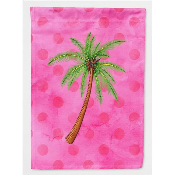 Palm Tree Pink Polkadot Flag Canvas - House Size