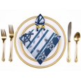 thumbnail image 2 of PHYHOO White and Navy Blue Colors Cloth Napkins Soft Sea Theme Nautical Polyester Dinner Napkin for Family Restaurant Weddings Parties 6 PCS, 2 of 7