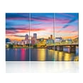 thumbnail image 1 of TISHIRON 3PCS Framed Canvas Wall Art Set,42"x28" Willamette River Cityscape Canvas Art Decor, 1 of 7