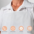 thumbnail image 2 of White Classic Wealuxe Professional Bib White Aprons Unisex, 2 White Aprons for Women No Pocket, Home Multipurpose Washable White Apron for Cleaning, Cooking | 32x28 inch | White | 2 pack, 2 of 8