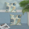 thumbnail image 3 of Nautical Coastal Pillow Covers 18x18 Inch Set of 2, Beach Themed Ocean Throw Pillows Starfish Seashell Decorations Summer Pillowcase Linen Outdoor Decor Farmhouse Cushion Case for Home Bedroom, 3 of 6