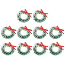 Niceauty Iridescent Ornaments Mini Christmas Wreath Sisal Silk 10pcs For Craft Project