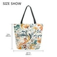 thumbnail image 5 of FORMRS Womens Canvas Tote Bag with Zipper Inner Pocket Shoulder Handbag, Whimsical Leaves, 5 of 7
