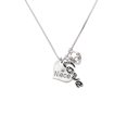 thumbnail image 2 of Delight Jewelry Silvertone Large Niece Heart - Love and Lock Charm Necklace, 18"+1", 2 of 4